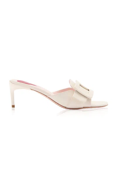 Roger Vivier Choc Leather Mules In White