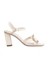 Roger Vivier Belle Vivier 75 Metal Buckle Sandals In Nappa Leather In White
