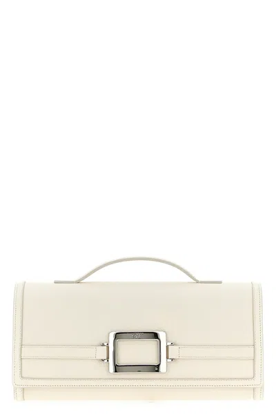 Roger Vivier Clutch 'belle Vivier' In White