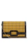 Roger Vivier Checked Foldover Top Clutch Bag In Sand