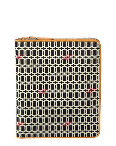 Roger Vivier Coated Canvas & Leather Ipad Case In Black