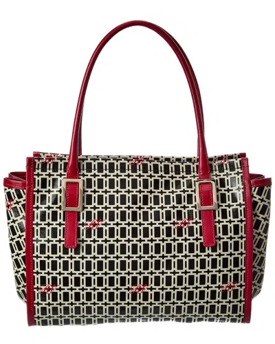 Roger Vivier Coated Canvas & Leather Tote In Red