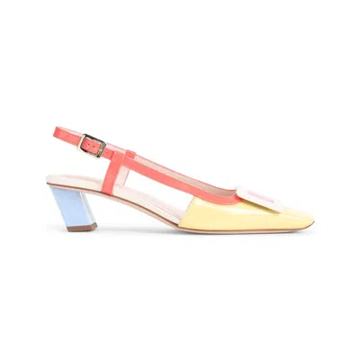 Roger Vivier Vivier Slingback Pumps Square Toe Leather Sole In Multi