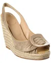 Roger Vivier Cordella Suede Slingback Wedge Sandal In Gold