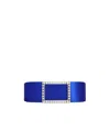 Roger Vivier Crystal Buckle Belt In Blue