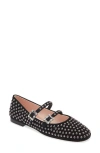 Roger Vivier Stud Embellished Buckle Strap Flat Shoes In Nero