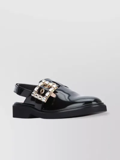 Roger Vivier Crystal Buckle Slide Sandals