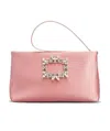 Roger Vivier Crystal Clasp Shoulder Bag In Pink