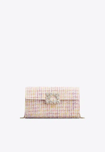 Roger Vivier Crystal Embellished Buckle Clutch In Multicolor