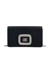 Roger Vivier Crystal-embellished Clutch Bag In Black