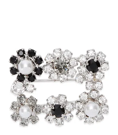 Roger Vivier Crystal-embellished Flower Brooch
