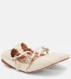 Roger Vivier "nappa Ballet Flats With Strass Buck In White