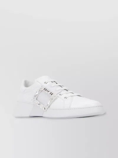 Roger Vivier Crystal Embellished Low-top Rubber Sneakers In White