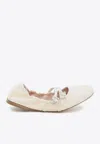 Roger Vivier "nappa Ballet Flats With Strass Buck In Beige
