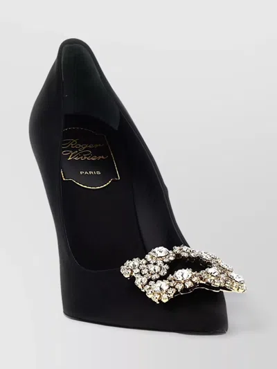 Roger Vivier Crystal Embellished Pointed Toe Pumps