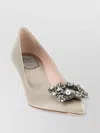 Roger Vivier Crystal Embellished Pointed Toe Pumps