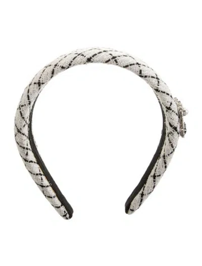 Pre-owned Roger Vivier Crystal Embellishment Headband In Black/white