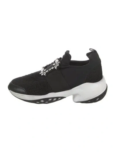 Pre-owned Roger Vivier Crystal Embellishments Chunky Sneakers In Black