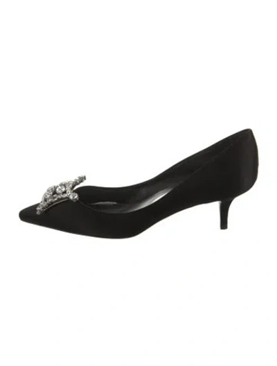 Pre-owned Roger Vivier Crystal Embellishments Pumps In Black