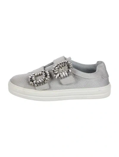 Pre-owned Roger Vivier Crystal Embellishments Sneakers In Gray