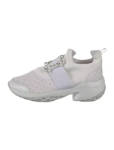 Pre-owned Roger Vivier Crystal Embellishments Sneakers In White