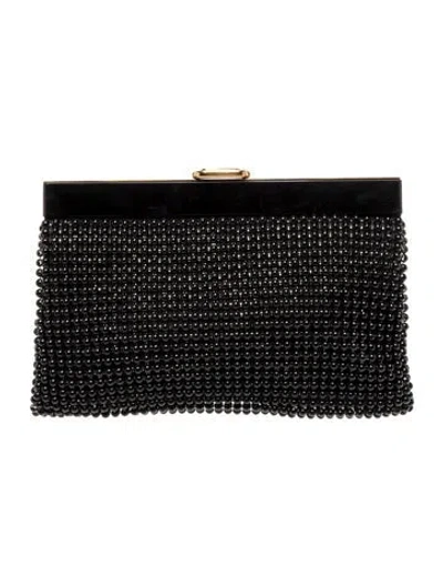 Pre-owned Roger Vivier Crystal Minaudière In Black