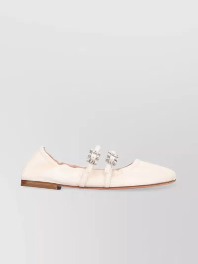 ROGER VIVIER CRYSTAL STRAP SATIN BALLERINA