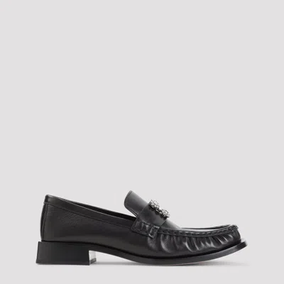 Roger Vivier Crystal Strass Leather Loafer In Black