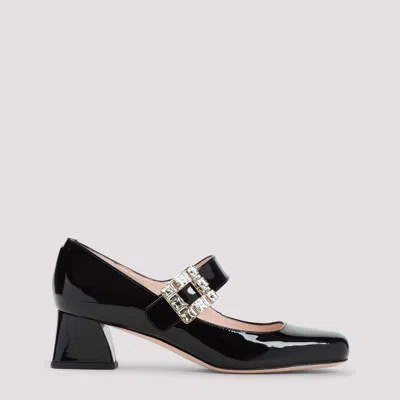 Roger Vivier Crystal-embellished Leather Pumps With 4.5 Cm Heel In Black