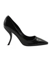 Roger Vivier Curved Heel Pumps In Black Patent Leather In Black