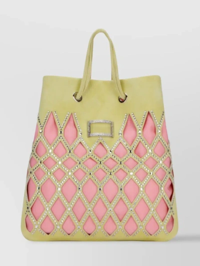 Roger Vivier Cut-out Detailing Structured Tote Bag In Pastel