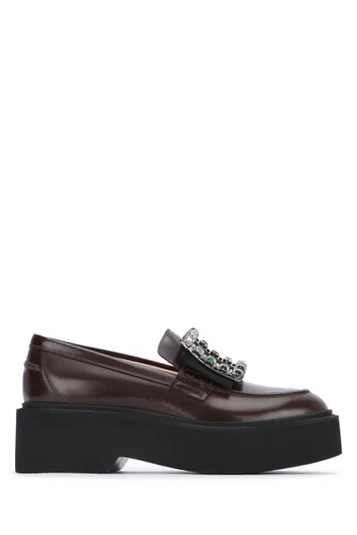 Roger Vivier Dark Brown Leather Loafers