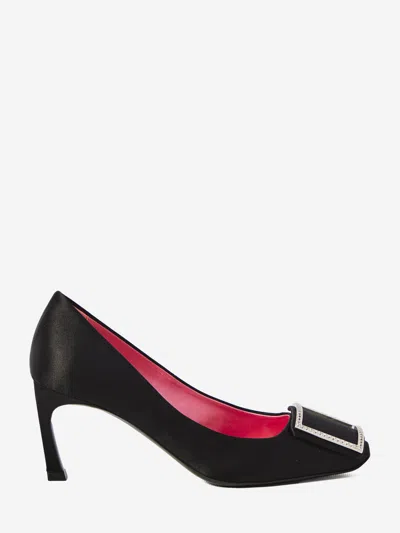 Roger Vivier Trompette Satin Pumps In Black