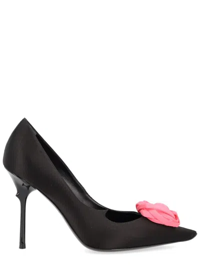 Roger Vivier Satin Pumps Featuring Floral Embellishment In Multi