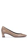 Roger Vivier Pointed Toe Pumps With Low Block Heel And Patent Finish In C415
