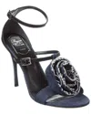 Roger Vivier Denim & Leather Sandal