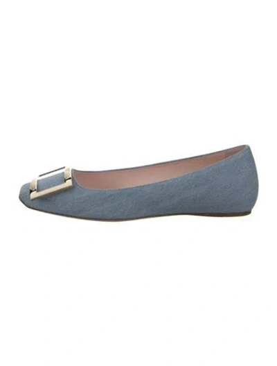 Pre-owned Roger Vivier Denim Ballet Flats In Blue