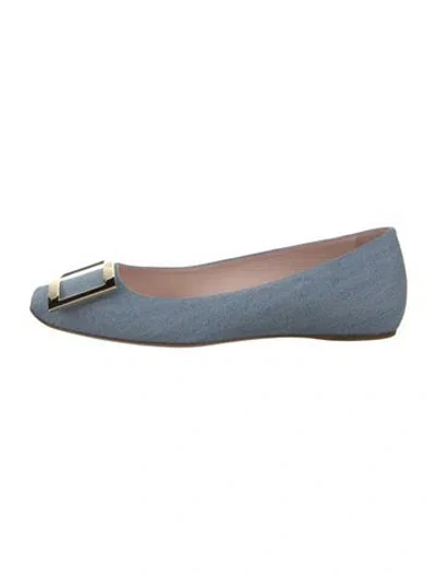 Pre-owned Roger Vivier Denim Ballet Flats In Blue
