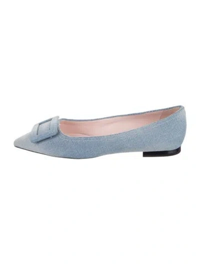Pre-owned Roger Vivier Denim Ballet Flats W/ Tags In Blue