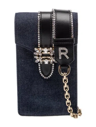 Pre-owned Roger Vivier Denim Bucket Bag In Blue