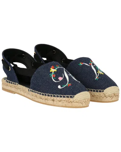 Roger Vivier Denim Espadrille In Black