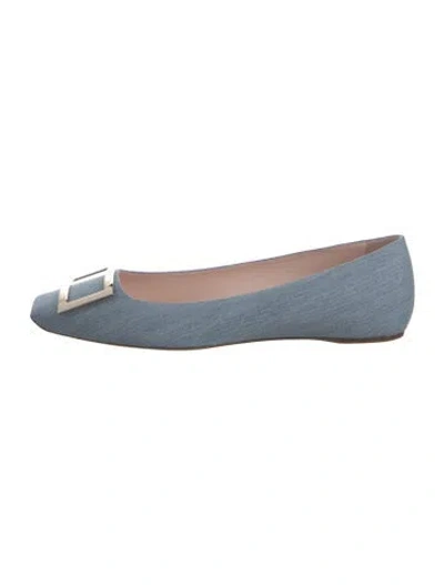 Pre-owned Roger Vivier Denim Flats In Blue