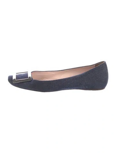 Pre-owned Roger Vivier Denim Flats In Blue