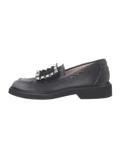 Pre-owned Roger Vivier Denim Loafers In Black