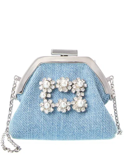 Roger Vivier Denim Shoulder Bag In Blue