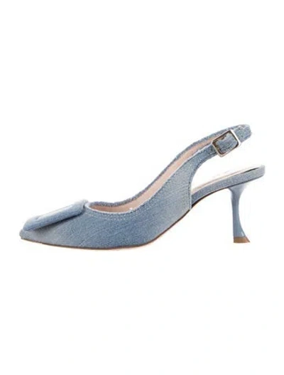 Pre-owned Roger Vivier Denim Slingback Pumps In Blue