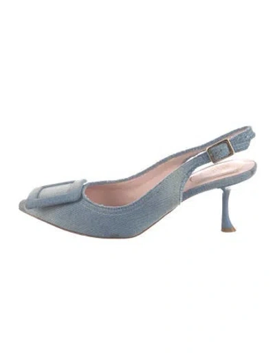 Pre-owned Roger Vivier Denim Slingback Pumps In Blue