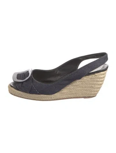 Pre-owned Roger Vivier Denim Slingback Sandals In Blue