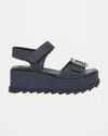 Roger Vivier Denim Strass Wedge Sandals