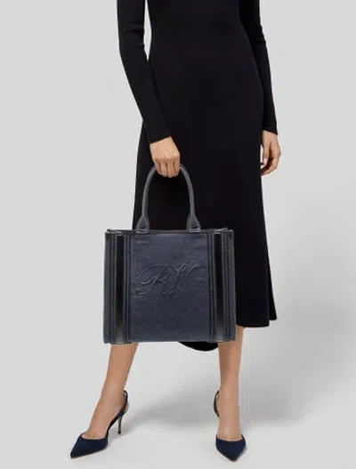 Pre-owned Roger Vivier Denim Tote In Blue
